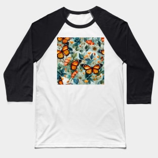 Monarch Butterflies Watercolor 22 Baseball T-Shirt